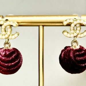 Elegant Gold and Red Earrings